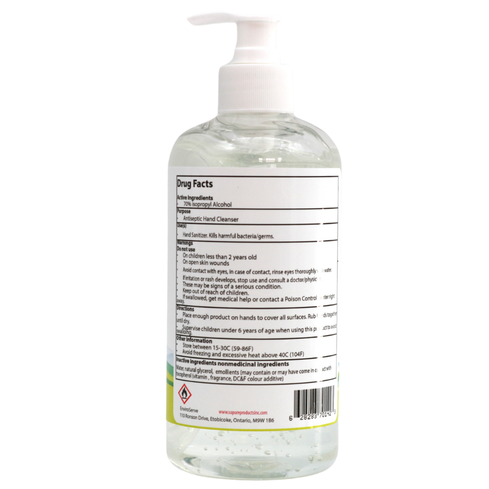 SoPure 500ML Unscented Gel Hand Sanitizer - SoPure Products