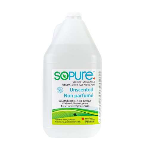 SoPure 4L 80% USP Grade Ethyl Alcohol Sanitizer: Bulk Sanitization with a Gentle Touch - SoPure Products