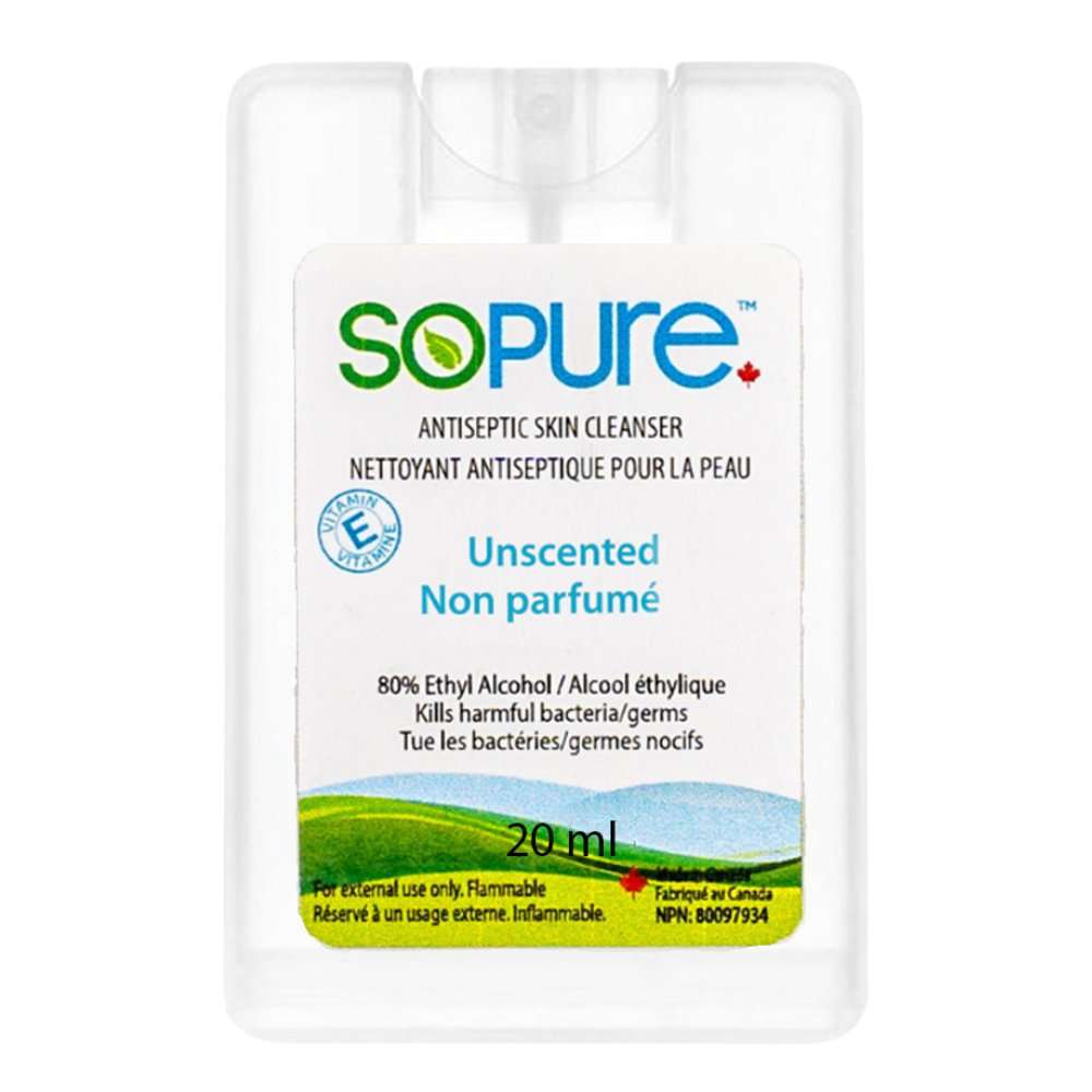 SoPure Pocket Size Spray Sanitizer 20 mL: Compact, Unscented, and Effective - SoPure Products