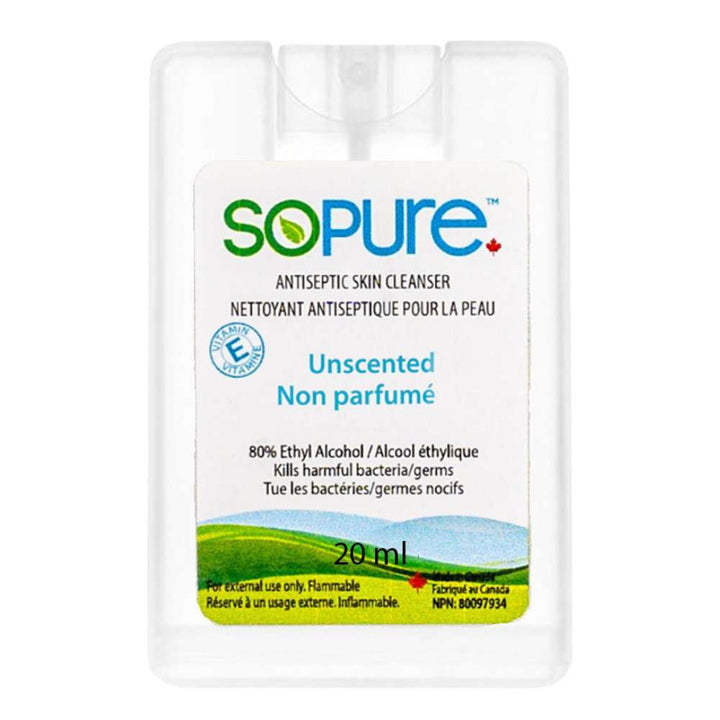 SoPure Pocket Size Spray Sanitizer 20 mL: Compact, Unscented, and Effective - SoPure Products
