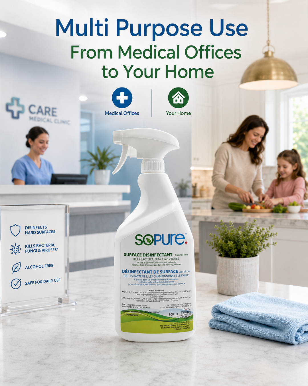 SoPure Surface Cleaner and Disinfectant 800Ml. Spray