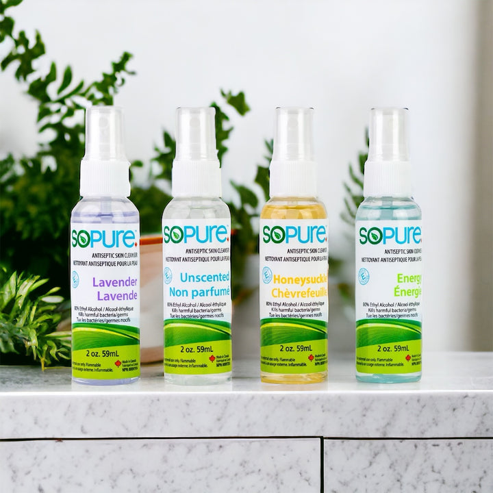 SoPure Multipack Spray Hand Sanitizer of 4X59 mL, 4 scents in 1 Pack - SoPure Products