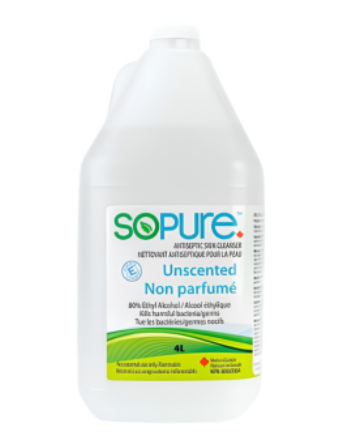 80% Ethyl Alcohol Sanitizer Large Bottle 4L SoPure