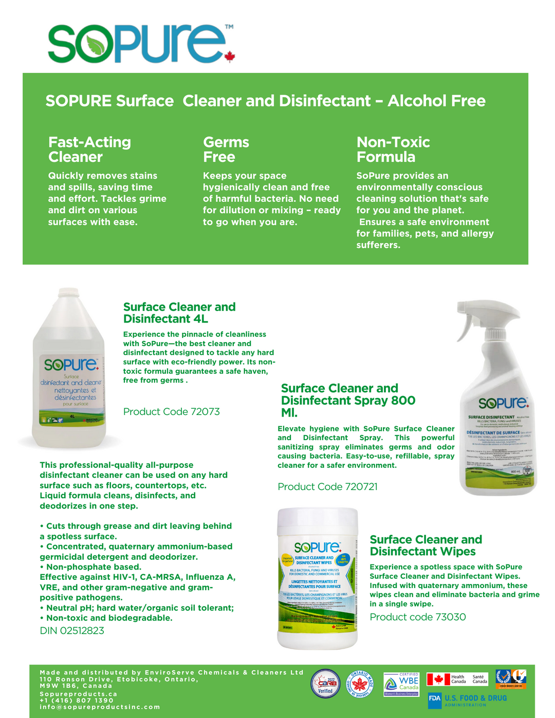 Surface D --  SoPure Products
