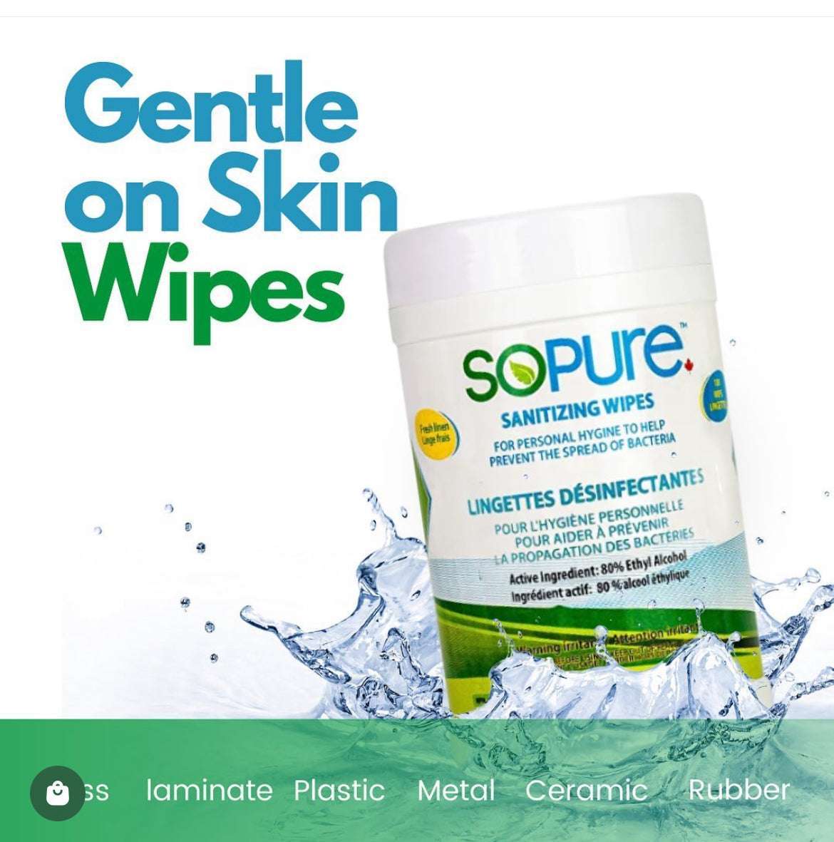 SoPure 80% Ethyl Alcohol Sanitizing and Cleansing Wipes – SoPure