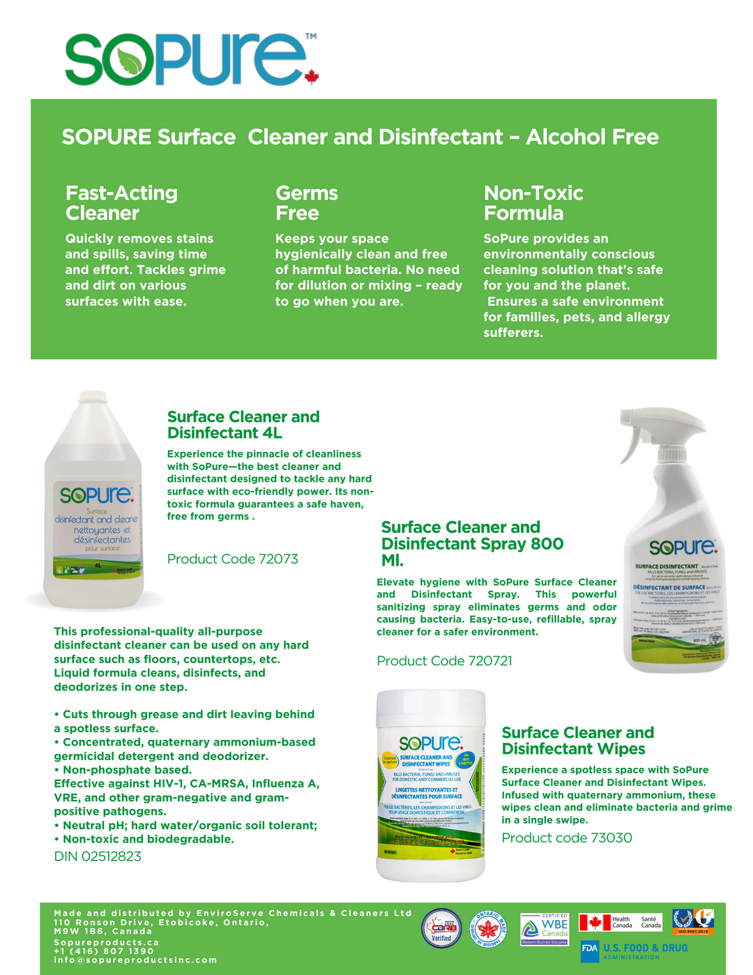 SoPure Surface Cleaner and Disinfectant Wipes - SoPure Products