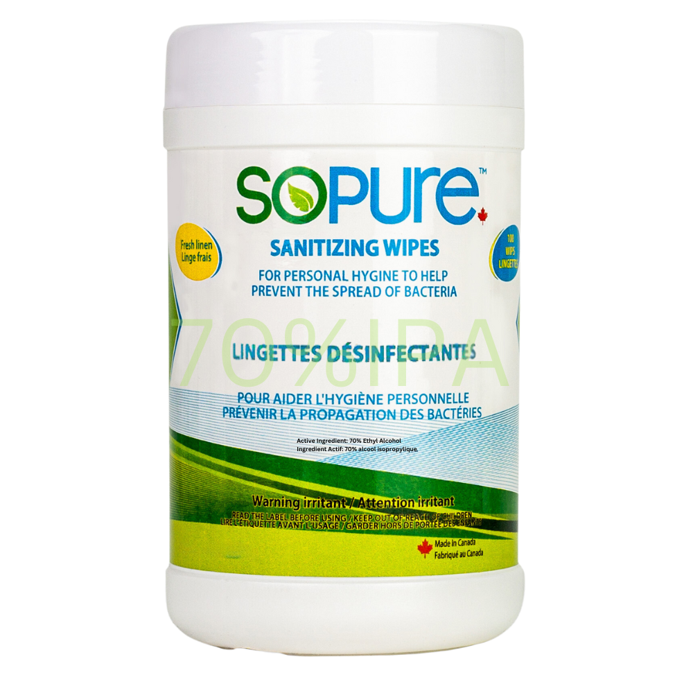 SoPure Sanitizing 70% Isopropyl Alcohol-Based Wipes - SoPure Products
