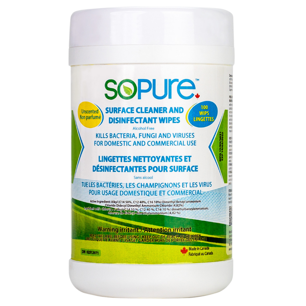 SoPure Surface Cleaner and Disinfectant Wipes - SoPure Products