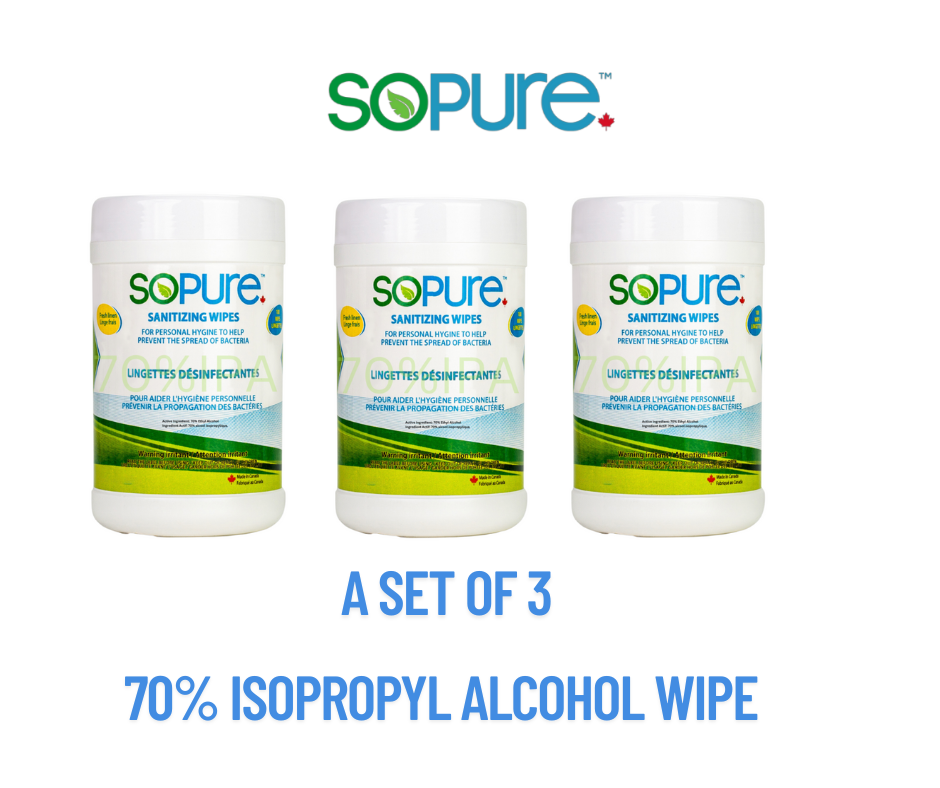 SoPure Sanitizing 70% Isopropyl Alcohol-Based Wipes - SoPure Products