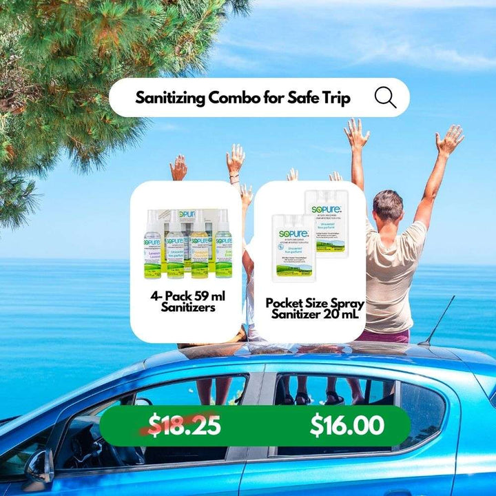 Safe Trip Combo: Travel Size Hand Sanitizer - SoPure Products