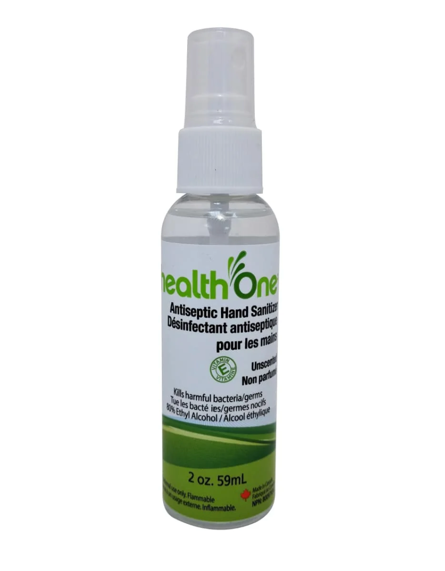 HEALTH ONE ANTISEPTIC HAND SANITIZER (59ML) BACK LABEL INFORMATION