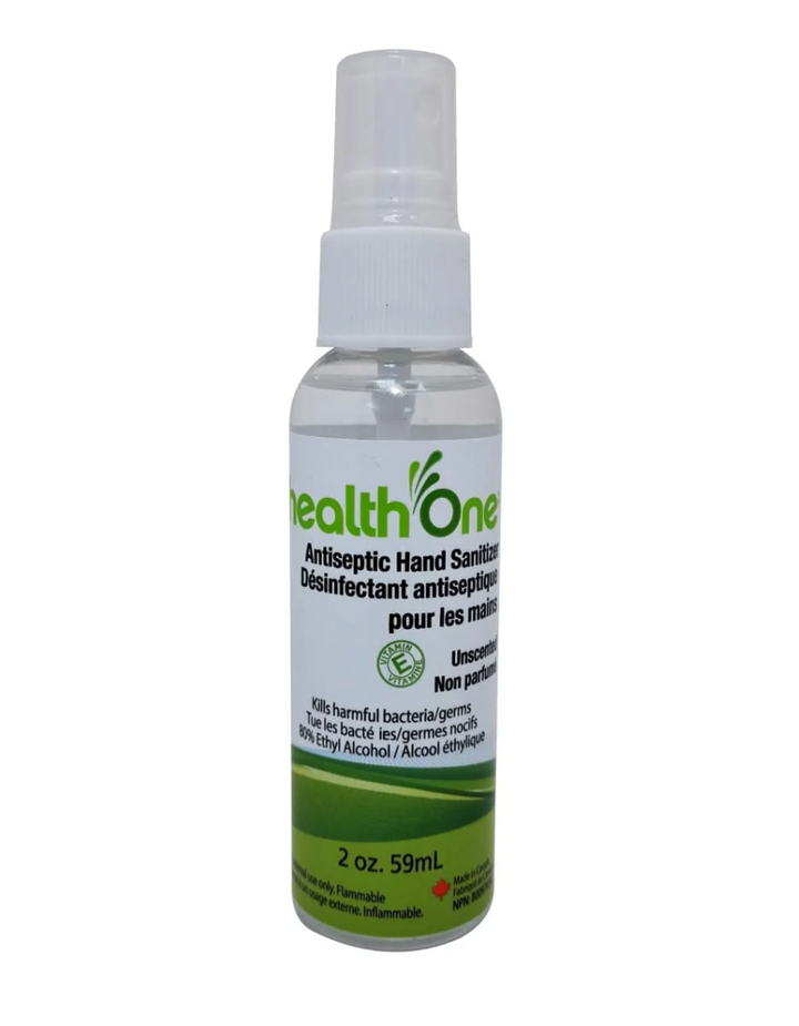 HEALTH ONE ANTISEPTIC HAND SANITIZER (59ML) BACK LABEL INFORMATION