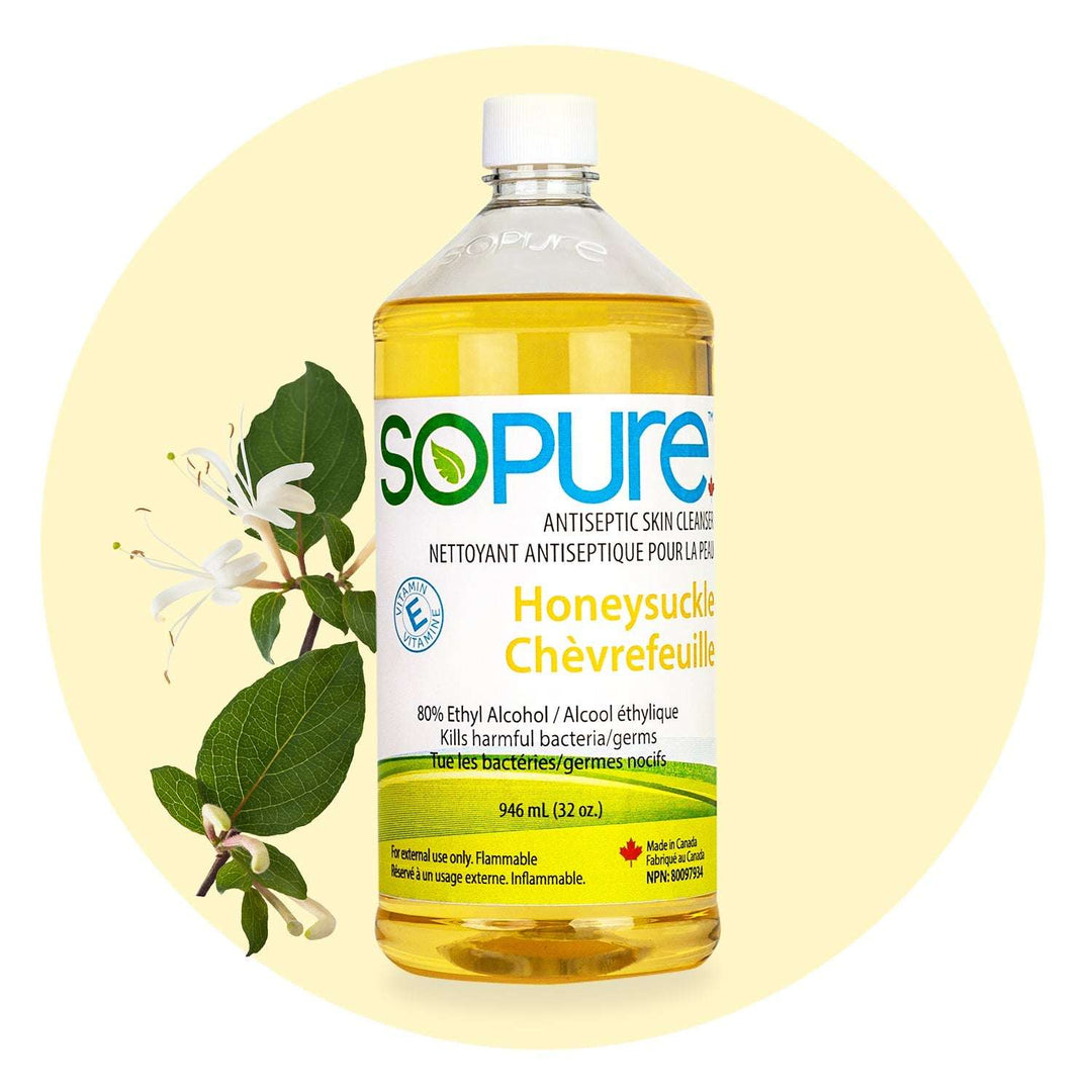 SoPure Sanitizer Refill Bottles 945 mL, 80% USP Grade Ethyl Alcohol: High-Efficiency, Gentle Care - SoPure Products