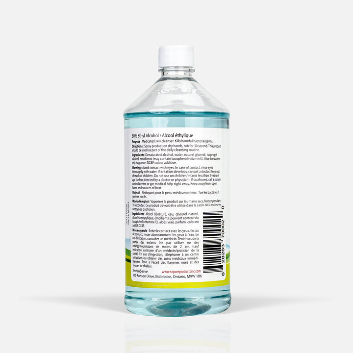 SoPure Sanitizer Refill Bottles (945 mL), 80% USP Grade Ethyl Alcohol: Bulk Convenience, Premium Protection - SoPure Products