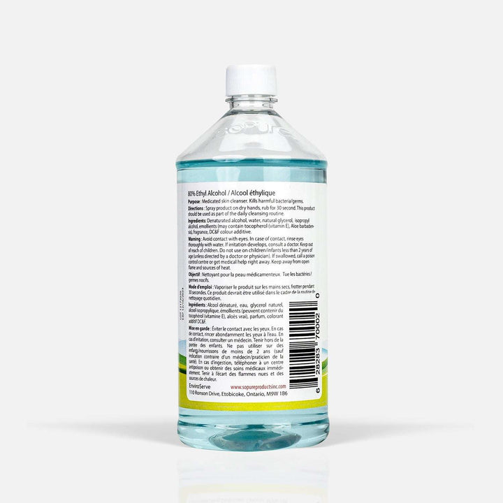 SoPure Sanitizer Refill Bottles 945 mL, 80% USP Grade Ethyl Alcohol: High-Efficiency, Gentle Care - SoPure Products
