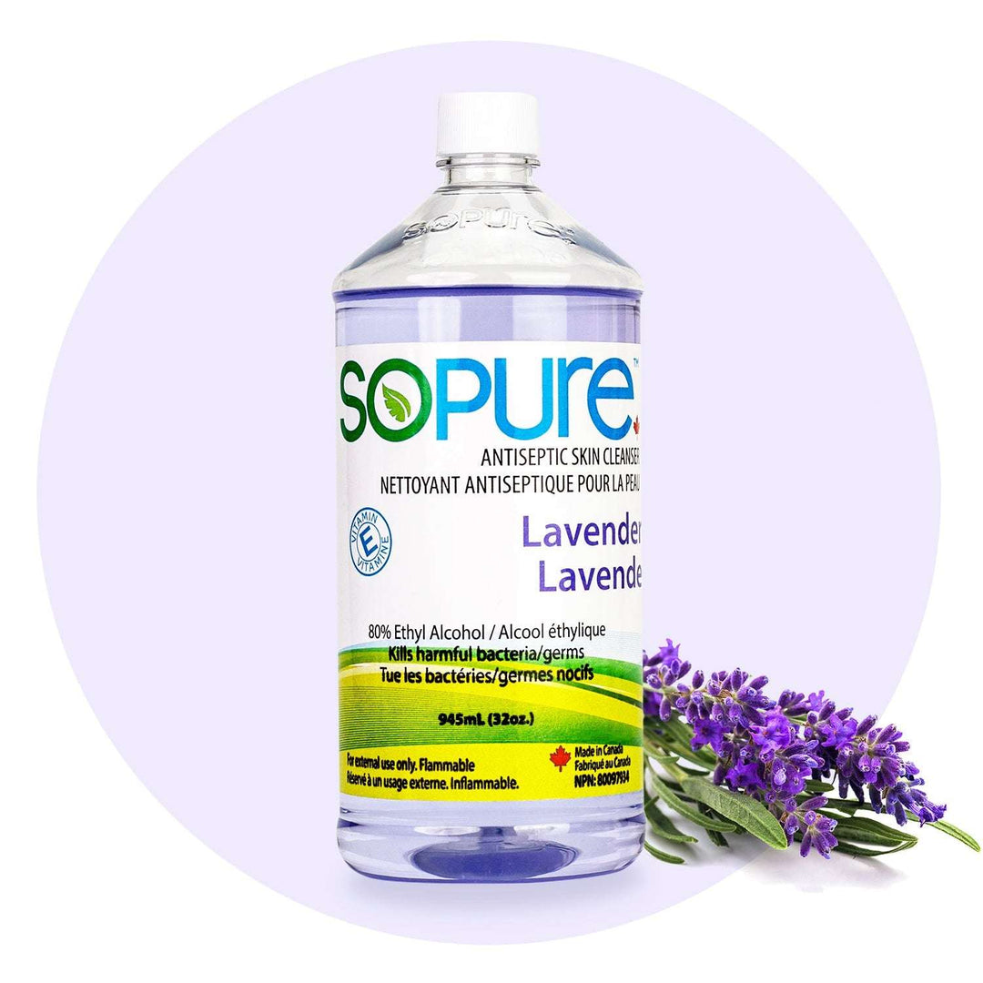 SoPure Sanitizer Refill Bottles 945 mL, 80% USP Grade Ethyl Alcohol: High-Efficiency, Gentle Care - SoPure Products