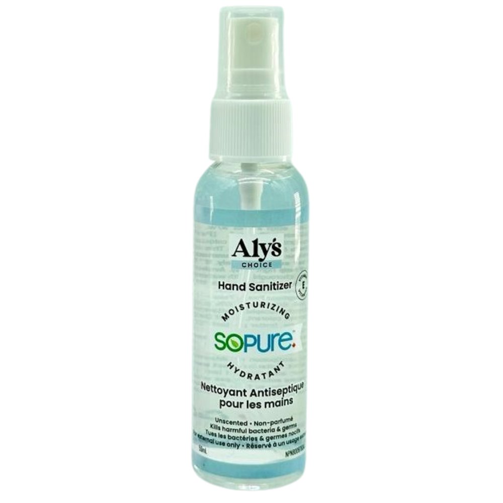 Aly’s Choice Sopure Hand Sanitizer Unscented, 59ml, Spray Mini Travel - SoPure Products