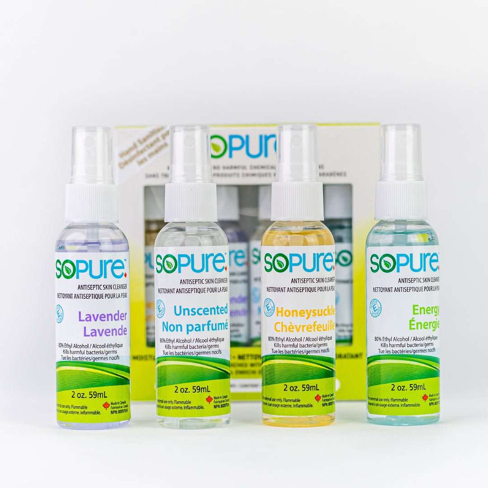SoPure Sanitizer, 4 Scents in 1 Pack: 