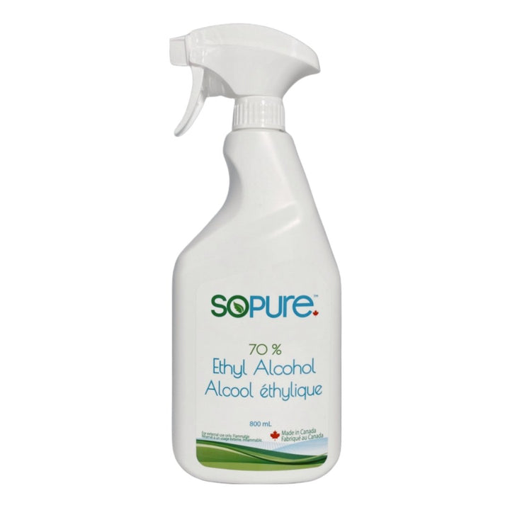 SoPure 70% Ethyl Alcohol Spray (800 mL), Case of 3: Versatile and Safe Cleaning Solution - SoPure Products